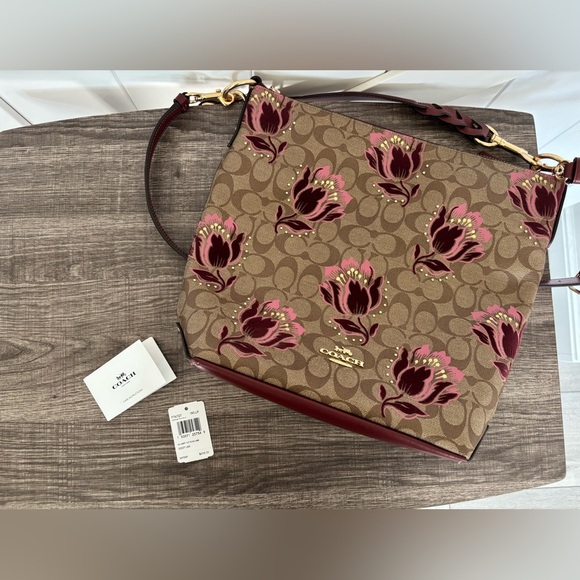 NWT Coach Abby Duffle In Signature Canvas With Desert Tulip Print Flocking - Picture 14 of 15